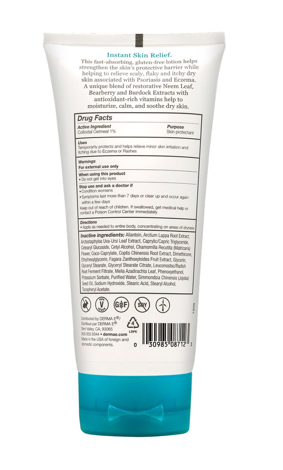 Derma E Soothing Relief Lotion, 8 oz